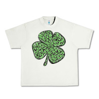 Pistachio leopard shamrock Urban Heavy Tee - MaliasSmallBusiness