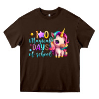 Chocolate Brown 100 magical days of school Heavy Core Tee - Artiststas