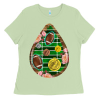 American Football And Western Roses Teardrop Ladies Tee | Teevron