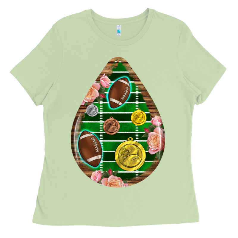 American Football And Western Roses Teardrop Ladies Tee by BundleAndBundleShop | Teevron