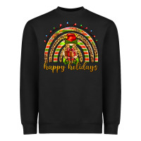Black Happy holidays elf gnome Heavyweight Sweatshirt - NancyCooperArtShop