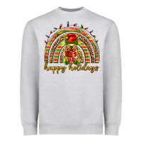 Heather Grey Happy holidays elf gnome Heavyweight Sweatshirt - NancyCooperArtShop