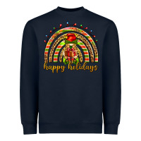 Navy Happy holidays elf gnome Heavyweight Sweatshirt - NancyCooperArtShop