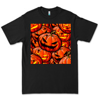 Black halloween pumpkin seamless pattern Premium Tee - BundleAndBundleShop