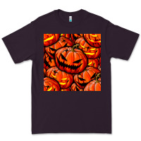 Plum halloween pumpkin seamless pattern Premium Tee - BundleAndBundleShop