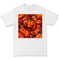 White halloween pumpkin seamless pattern Premium Tee - BundleAndBundleShop