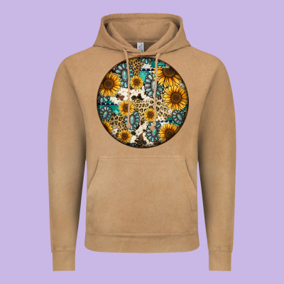 Western Pattern Circle Earrings Vintage Hoodie Designed By Jasminsmagicworld