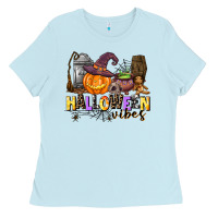Baby Blue halloween vibes Ladies Tee - AdoDesignShop