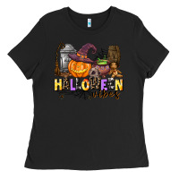 Black halloween vibes Ladies Tee - AdoDesignShop