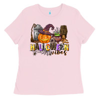 Bubblegum Pink halloween vibes Ladies Tee - AdoDesignShop