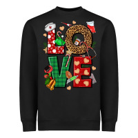 Black Love Nurse Christmas Heavyweight Sweatshirt - NancyCooperArtShop