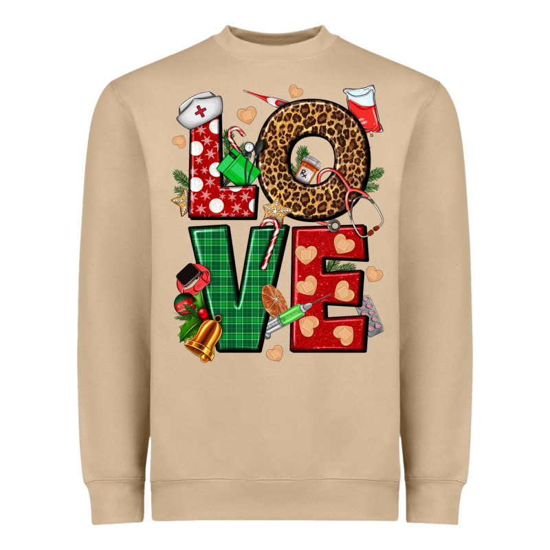 Love Nurse Christmas Heavyweight Sweatshirt by NancyCooperArtShop | Teevron