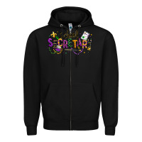Black mardi gras school secretary Zipper Hoodie - texasbilliewilder