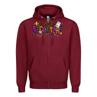 Burgundy mardi gras school secretary Zipper Hoodie - texasbilliewilder