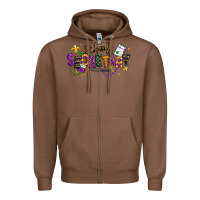 Chestnut mardi gras school secretary Zipper Hoodie - texasbilliewilder