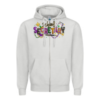 Dove Grey mardi gras school secretary Zipper Hoodie - texasbilliewilder