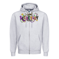 Heather Grey mardi gras school secretary Zipper Hoodie - texasbilliewilder