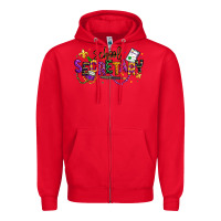 Red mardi gras school secretary Zipper Hoodie - texasbilliewilder