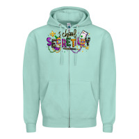 Seafoam mardi gras school secretary Zipper Hoodie - texasbilliewilder