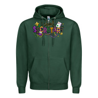 Sports Green mardi gras school secretary Zipper Hoodie - texasbilliewilder
