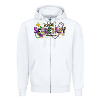 White mardi gras school secretary Zipper Hoodie - texasbilliewilder