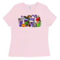 Bubblegum Pink halloween coffee cups Ladies Tee - AdoDesignShop