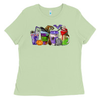 Matcha halloween coffee cups Ladies Tee - AdoDesignShop