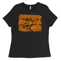 Black leopard glitter background Ladies Tee - RanaPortraitStore