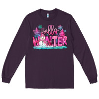 Plum hello winter pink snowman Long Sleeve Tee - MaliasSmallBusiness