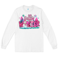 White hello winter pink snowman Long Sleeve Tee - MaliasSmallBusiness