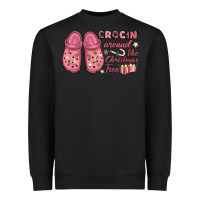Black Pink Christmas crocin' around the Christmas tree Heavyweight Sweatshirt - NancyCooperArtShop
