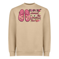 Mushroom Pink Christmas crocin' around the Christmas tree Heavyweight Sweatshirt - NancyCooperArtShop