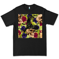 Black halloween witch skull seamless pattern Premium Tee - BundleAndBundleShop