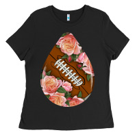 American Football And Western Roses Teardrop Ladies Tee | Teevron