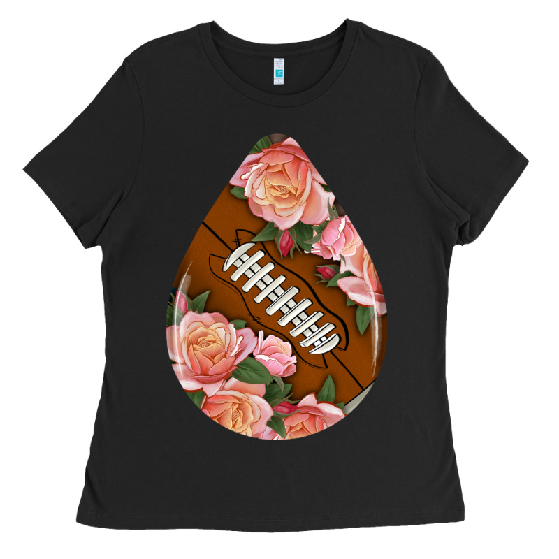 American Football And Western Roses Teardrop Ladies Tee by BundleAndBundleShop | Teevron