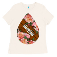 Bone american football and western roses teardrop Ladies Tee - BundleAndBundleShop