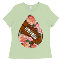 Matcha american football and western roses teardrop Ladies Tee - BundleAndBundleShop