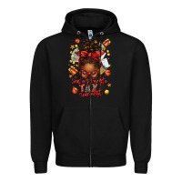 Black santa favorite tax specialist afro messy bun Zipper Hoodie - texasbilliewilder