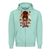 Seafoam santa favorite tax specialist afro messy bun Zipper Hoodie - texasbilliewilder