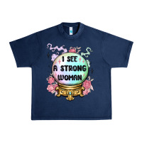 Navy i see a strong woman Urban Heavy Tee - MaliasSmallBusiness