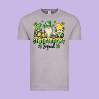 Shenanigans Squad Gnomes St. Patricks Day Vintage Tee Designed By Maliassmallbusiness