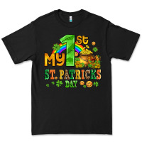 Black my first st patricks day with coins and shamrocks Premium Tee - AdoDesignShop