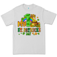 Dove Grey my first st patricks day with coins and shamrocks Premium Tee - AdoDesignShop