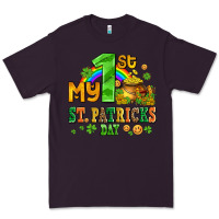 Plum my first st patricks day with coins and shamrocks Premium Tee - AdoDesignShop