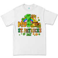 White my first st patricks day with coins and shamrocks Premium Tee - AdoDesignShop