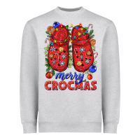Heather Grey Merry crocmas Heavyweight Sweatshirt - NancyCooperArtShop