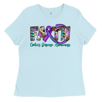 Baby Blue faith crohn's disease awareness Ladies Tee - JahusDesignShop