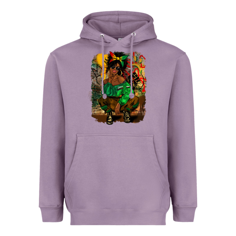 Juneteenth Black Woman Fashion Girl Heavyweight Hoodie by CowGirlArtShop | Teevron