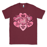 Burgundy valentines conversation hearts Classic Tee - MaliasSmallBusiness
