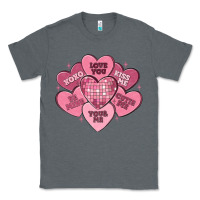 Charcoal Heather valentines conversation hearts Classic Tee - MaliasSmallBusiness